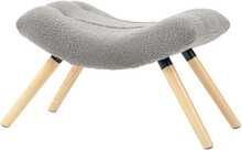 Puf Ottomani Homcom, 67 x 45 x 38 cm, polsterdatud, fliiskattega, puitjalgadega, helehall