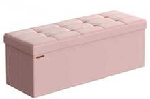 Taburet Songmics, 38 x 110 x 38 cm, pastellroosa, panipaigaga