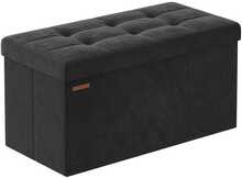 Esikupink Songmics, 38 x 76 x 38 cm, samet, must, panipaigaga