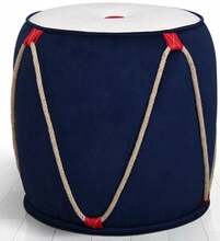 Puf Ottomaan Hanah Home Fora, 42 x 42 x 44 cm, sinine/valge