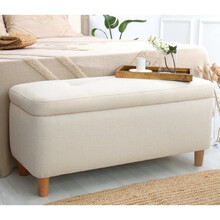Puf Ottoman Hanah Home Rocio, kreem, 50 prots. puuvill / 50 prots. lina