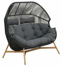 Kahekohaline aiatool Mirpol Holand, 142 x 100 x 146 cm, antratsiit, must/puit/pruun