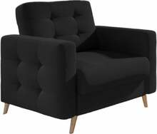 Tugitool Eltap Asgard, 92 x 105 x 88 cm, must, kangas Sawana 14