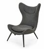 Tugitool Halmar Atlantis, 80 x 77 x 106 cm, must/tumehall