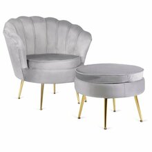 Puhketool Mebel Elite Grand, samet, hall, jalatugedega