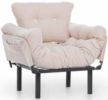 Tugitool Kalune Design Nitta Single, 70 x 95 x 85 cm, pruun/kreem