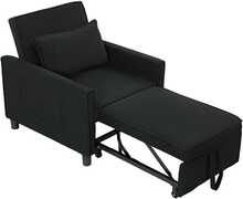 Tugitool Homcom 3-in-1, kokkupandav, voodifunktsiooniga, must