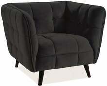 Tugitool Signal Meble Castello Velvet 1, 92 x 85 x 78 cm, must