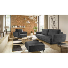 Mööblikomplekt Eltap Megis, 3F & 1F & Pouf, siseruumidesse, must/hall
