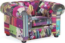 Tugitool Beliani Chesterfield, 95 x 108 x 71 cm, violetne, kangas, mitmevärviline