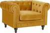Tugitool Beliani Chesterfield, 75 x 110 x 70 cm, kollane samet