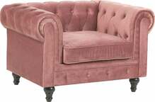 Tugitool Beliani Chesterfield, 75 x 110 x 70 cm, roosa