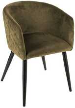 Tugitool Atmosphera Marlo Velvet, 56 x 55 x 76 cm, samblaroheline, mustad metalljalad