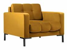 Tugitool Micadoni Home Mamaia Velvet, 87 x 92 x 78 cm, must/kollane