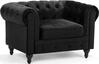 Tugitool Beliani Chesterfield, 75 x 110 x 70 cm, must