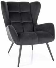 Tugitool Signal Meble Louis Velvet, 87 x 75 x 91 cm, must