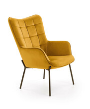 Tugitool Halmar Castel, 71 x 79 x 97 cm, kollane/must