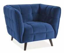 Tugitool Signal Meble Castello Velvet 1, 92 x 85 x 78 cm, sinine/pruun