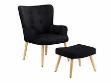 Tugitool Notio Living Chanel, jalatoega, velvet, must