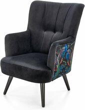 Tugitool Halmar Pagoni, 82 x 67 x 95 cm, must