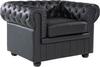 Tugitool Beliani Chesterfield, 80 x 108 x 70 cm, must, nahk