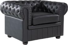 Tugitool Beliani Chesterfield, 80 x 108 x 70 cm, must, nahk