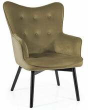 Tugitool Signal Meble Carmen Velvet, 75 x 72 x 99 cm, oliivroheline