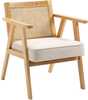 Tugitool Homcom, 63 x 69 x 78 cm, puidust raam, linase imitatsiooniga, kreemjas