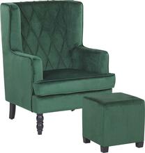 Tugitool Beliani Sandset, 62 x 69 x 103 cm, jalatoega, roheline