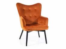 Tugitool Signal Meble Carmen Velvet, 75 x 72 x 99 cm, oranž