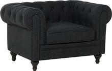 Tugitool Beliani Chesterfield, 85 x 93 x 78.5 cm, grafiit/hall