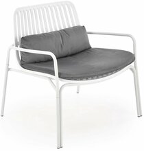 Tugitool Halmar Melby, 71 x 66 x 75 cm, valge/hall