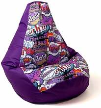 Kott-tool Go Gift Pear XXL, 140 x 100 cm, lilla/mitmevärviline