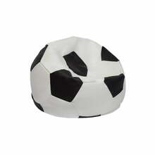 Laste kott-tool Hanah Home Football Kids Pouffe, must/valge