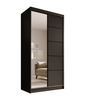 Riidekapp Adrk Furniture Laurencja 100, 100 x 58 x 200 cm, must, peegliga