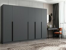 Riidekapp Kalune Design Kale Plus 7776, 52 x 270 x 210 cm, antratsiit