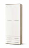 Kapp Halmar Lima REG2, 40 x 77 x 200 cm, tamm/valge