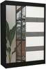 Riidekapp Adrk Furniture Toura 150, 61 x 150 x 215 cm, lükandustega, peegliga, must/hall