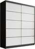 Riidekapp Adrk Furniture Hannah 180, 180 x 58 x 215 cm, must/valge, liugustega