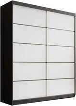 Riidekapp Adrk Furniture Hannah 180, 180 x 58 x 215 cm, must/valge, liugustega