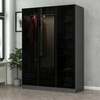 Riidekapp Kalune Design Kale 2272, 52 x 135 x 210 cm, antratsiit/must