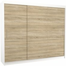 Riidekapp Adrk Furniture Antos 250, 250 x 215 x 58 cm, valge/tamm