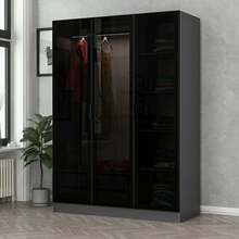 Riidekapp Kalune Design Kale 2272, 52 x 135 x 210 cm, antratsiit/must