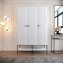 Riidekapp Kalune Design Martin 3, 126 x 50 x 200 cm, valge