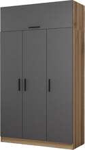 Riidekapp Kalune Design Minar 3 Kapak 2 Cekmece, 135 x 52 x 235 cm, antratsiit/pruun