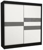 Liugustega riidekapp Adrk Furniture Batia 200, 61 x 200 x 215 cm, must/hall