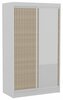 Riidekapp Adrk Furniture Delia 120, 120 x 60 x 205 cm, peegliga, valge/pruun