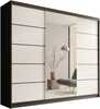 Riidekapp Adrk Furniture Etna 250, 250 x 215 x 58 cm, liugustega, must/valge