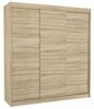 Riidekapp Adrk Furniture Megan 200, liugustega, 58 x 200 x 215 cm, sonoma/tamm