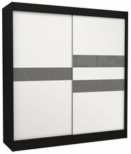 Liugustega riidekapp Adrk Furniture Batia 200, 61 x 200 x 215 cm, must/hall